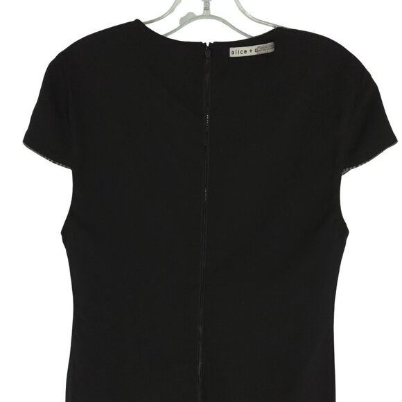 Alice + Olivia Coley Plaid Cap Sleeve Dress Microplaid Houndstooth Sparkle 8 - Picture 12 of 16